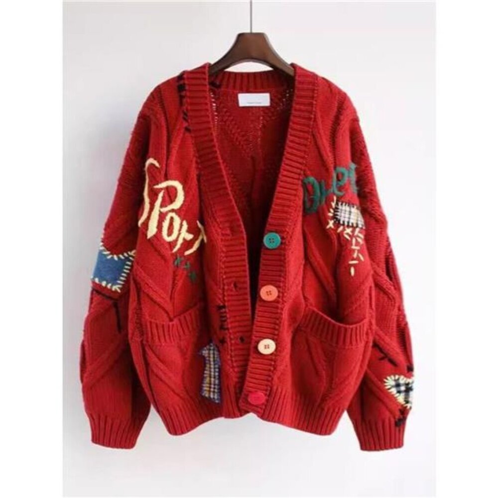 V-Neck Button Down Knit Cardigan